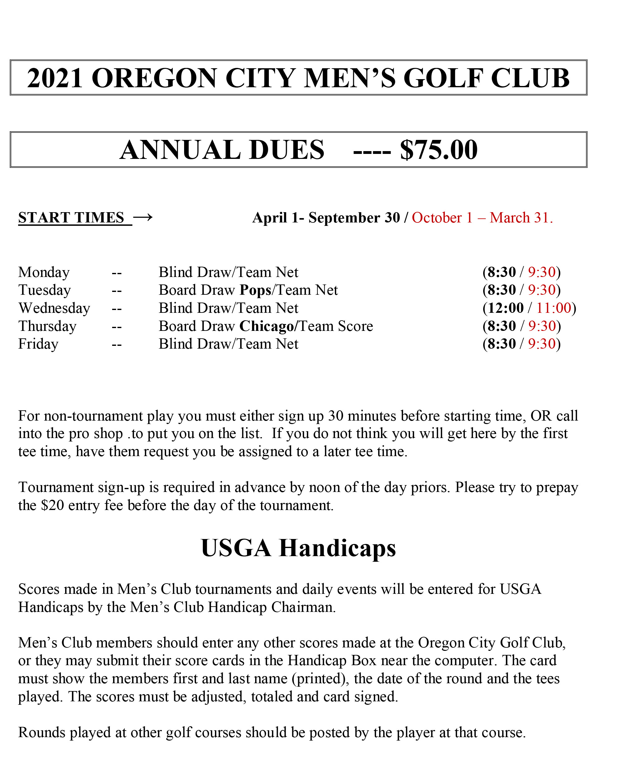 Men S Club Oregon City Golf Club